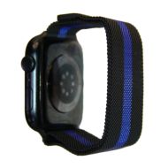 Ремешки для Apple Watch SE (44 mm) металлический миланский <черно-синий>
