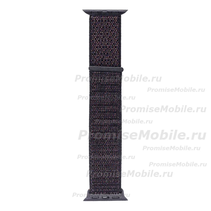 Ремешки для Apple Watch SE (40 mm) спортивный на липучке <черный> ― 
