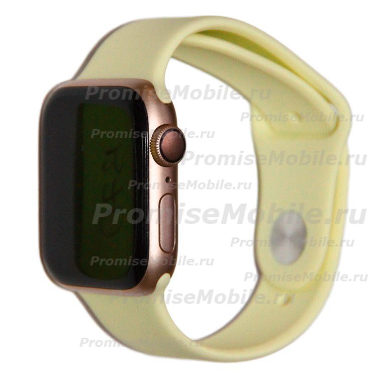 Ремешки для Apple Watch Series 7 (41 mm) Sport Band силиконовый (размер L) <лимонный крем> ― 