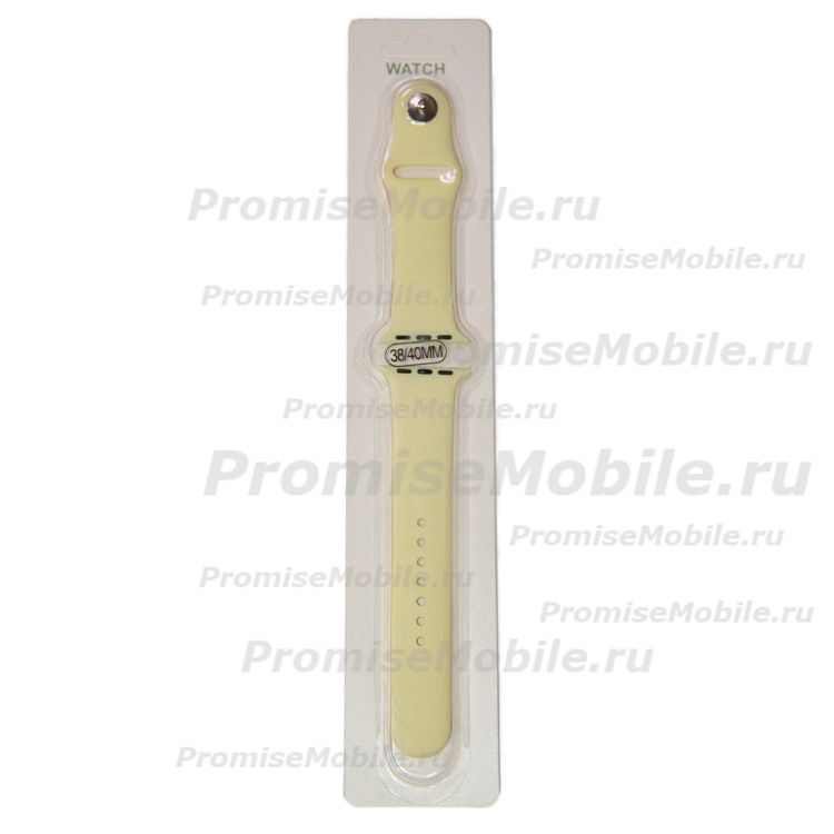 Ремешки для Apple Watch Series 7 (41 mm) Sport Band силиконовый (размер L) <лимонный крем> ― 