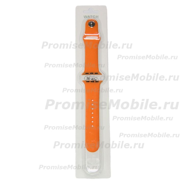Ремешки для Apple Watch Series 7 (41 mm) Sport Band силиконовый (размер L) <свежая папайя> ― 