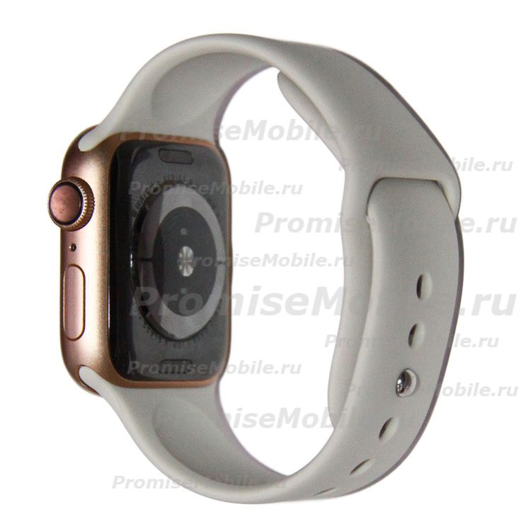 Ремешки для Apple Watch Series 6 (40 mm) Sport Band силиконовый (размер L) <светло-серый> ― 