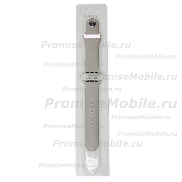 Ремешки для Apple Watch Series 6 (40 mm) Sport Band силиконовый (размер L) <светло-серый> ― 