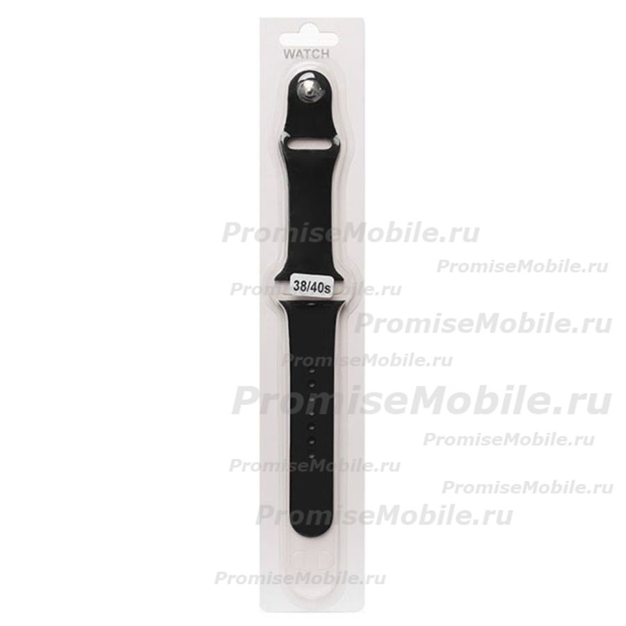 Ремешки для Apple Watch Series 5 (40 mm) Sport Band силиконовый (размер L) <черный> ― 