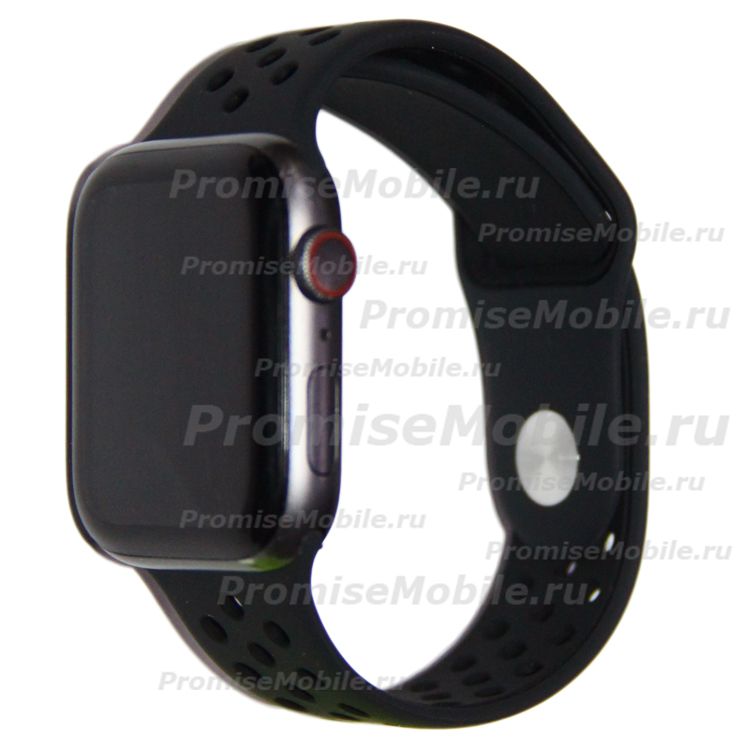 Ремешки для Apple Watch SE (40 mm) Sport Band силиконовый перфорированный (размер L) <черный> ― 