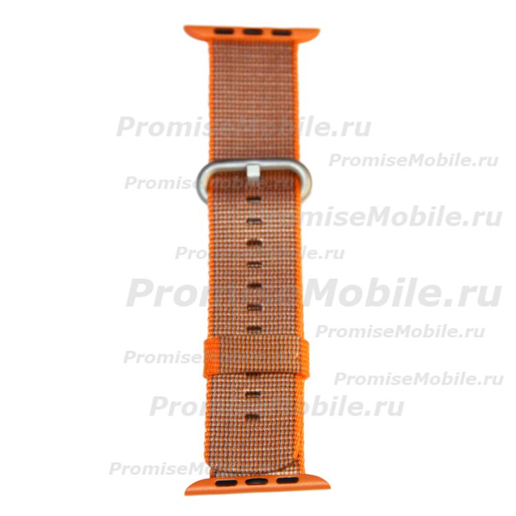 Ремешки для Apple Watch SE (44 mm) плетеный нейлон <оранжевый> ― 