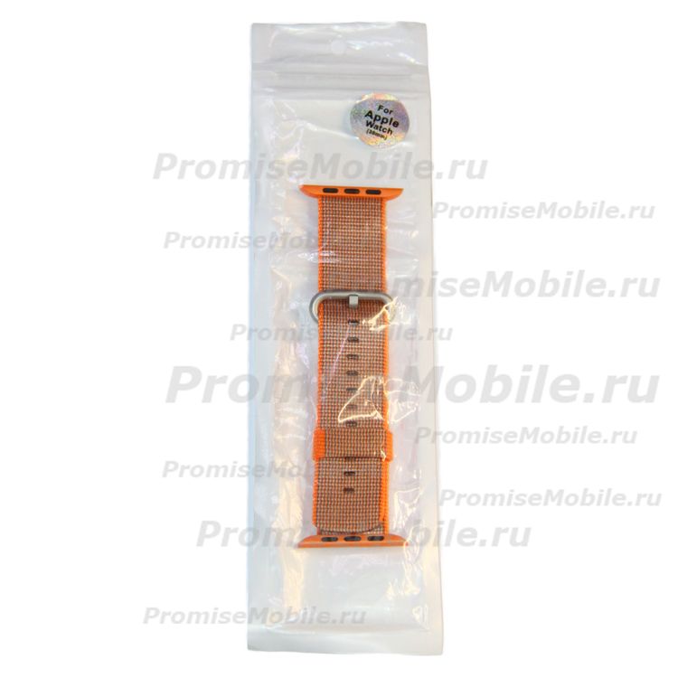Ремешки для Apple Watch SE (44 mm) плетеный нейлон <оранжевый> ― 