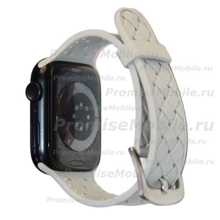 Ремешки для Apple Watch Series 1 (42 mm) силиконовый плетеный <серый> ― 