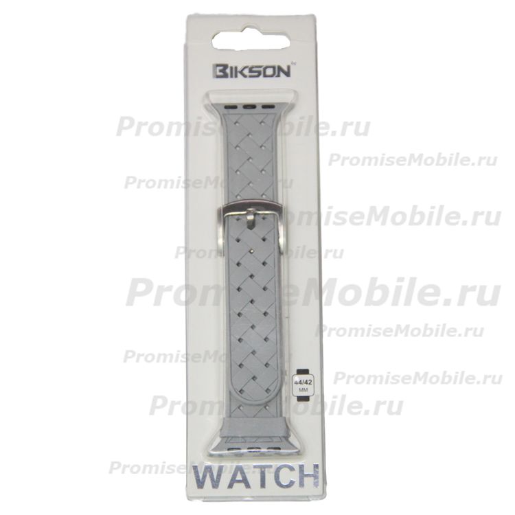 Ремешки для Apple Watch Series 1 (42 mm) силиконовый плетеный <серый> ― 