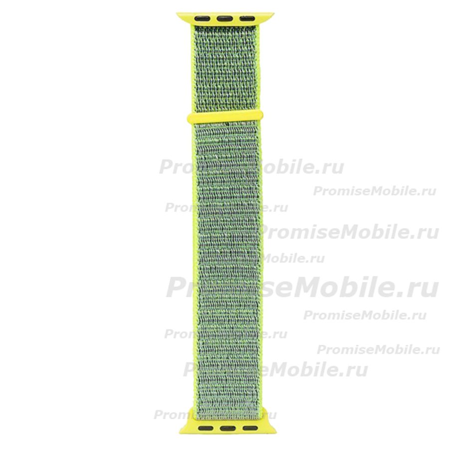 Ремешки для Apple Watch SE (44 mm) спортивный на липучке <зеленый> ― 