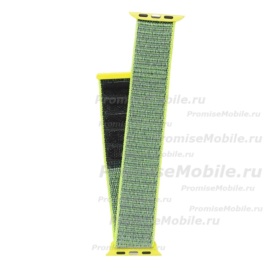 Ремешки для Apple Watch SE (44 mm) спортивный на липучке <зеленый> ― 