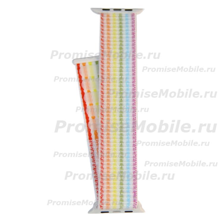 Ремешки для Apple Watch SE (44 mm) спортивный на липучке <радуга> ― 