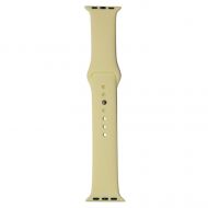 Ремешки для Apple Watch SE (44 mm) Sport Band силиконовый (размер L) <лимонный крем>