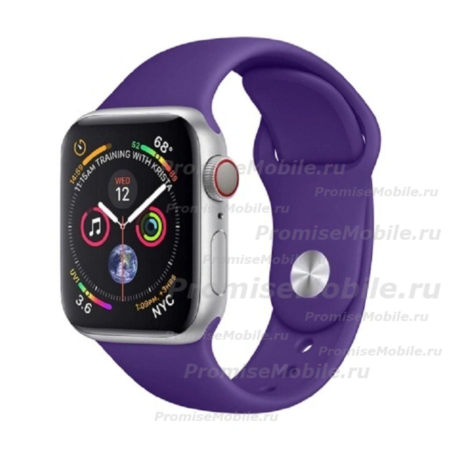 Ремешки для Apple Watch Series 5 (40 mm) Sport Band силиконовый (размер L) <темный индиго> ― 