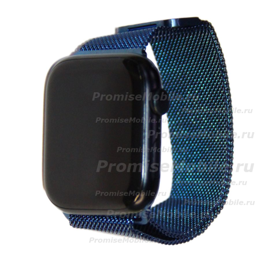 Ремешки для Apple Watch SE (44 mm) металлический миланский <синий> ― 