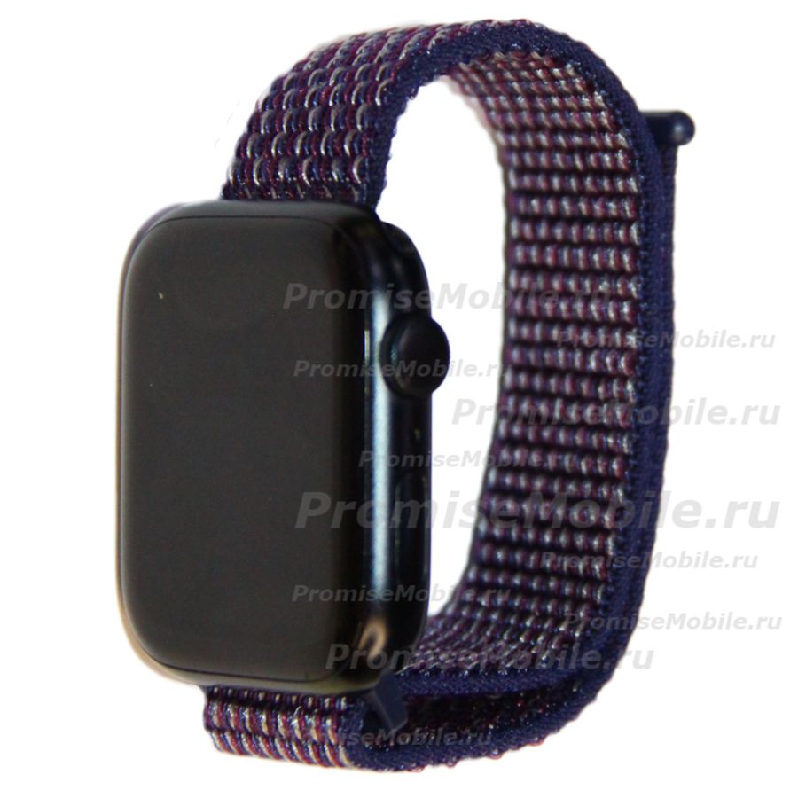Ремешки для Apple Watch SE (44 mm) спортивный на липучке <темно-фиолетовый> ― 
