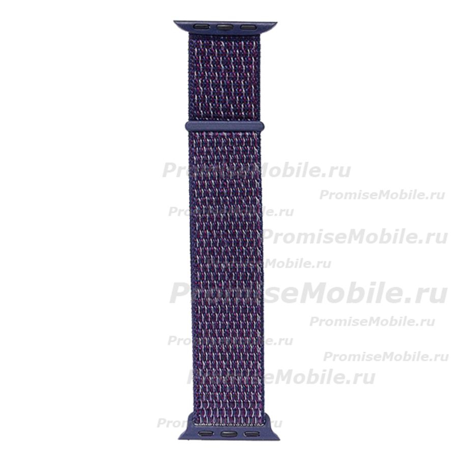 Ремешки для Apple Watch SE (44 mm) спортивный на липучке <темно-фиолетовый> ― 