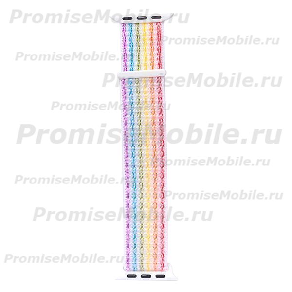 Ремешки для Apple Watch SE (44 mm) спортивный на липучке <радуга> ― 