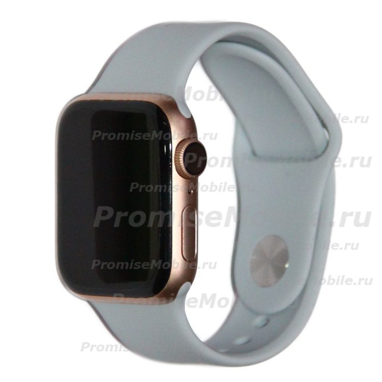 Ремешки для Apple Watch Series 5 (44 mm) Sport Band силиконовый (размер S) <серебристый> ― 