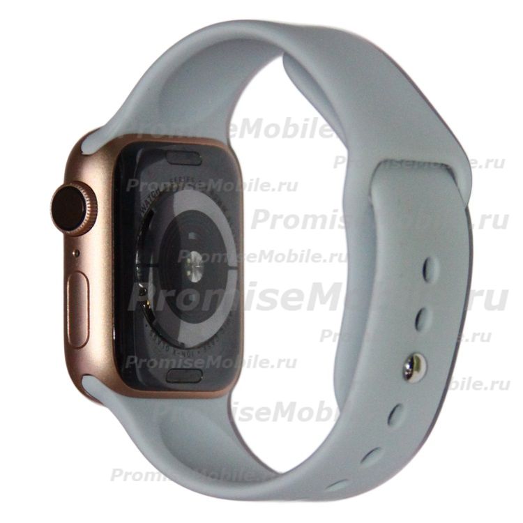 Ремешки для Apple Watch Series 5 (44 mm) Sport Band силиконовый (размер S) <серебристый> ― 