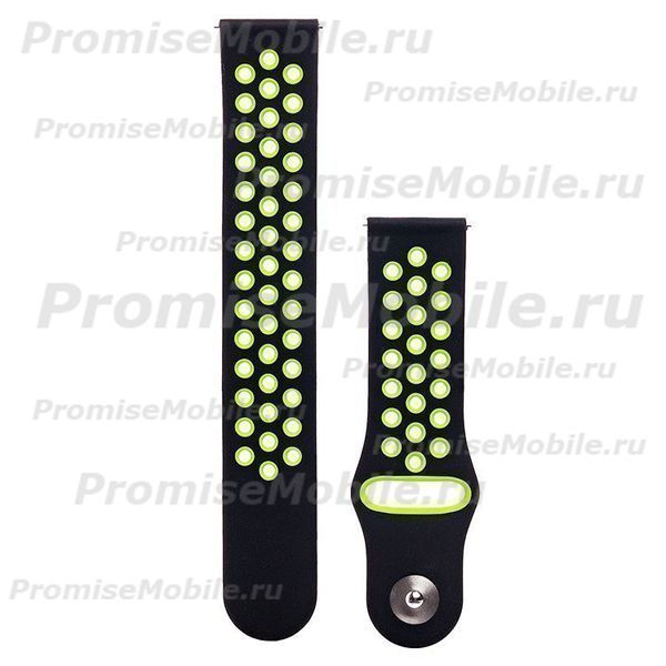 Ремешки для Withings Steel HR 40mm силиконовые Sport Band <черно-зеленый> ― 