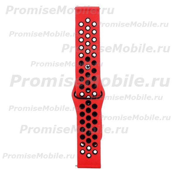 Ремешки Pebble Time силиконовые Sport Band <красно-черный> ― 
