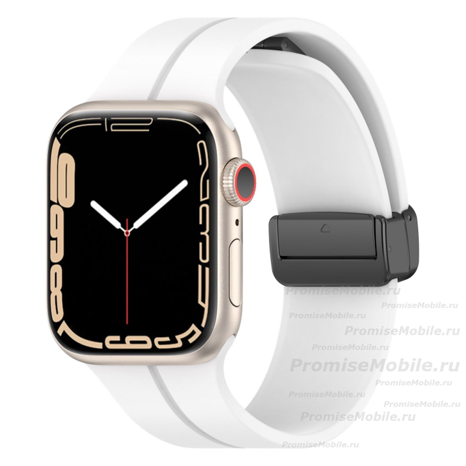 Ремешок для Apple Watch Series 8 (41 mm) силиконовый на магните <белый> ― 