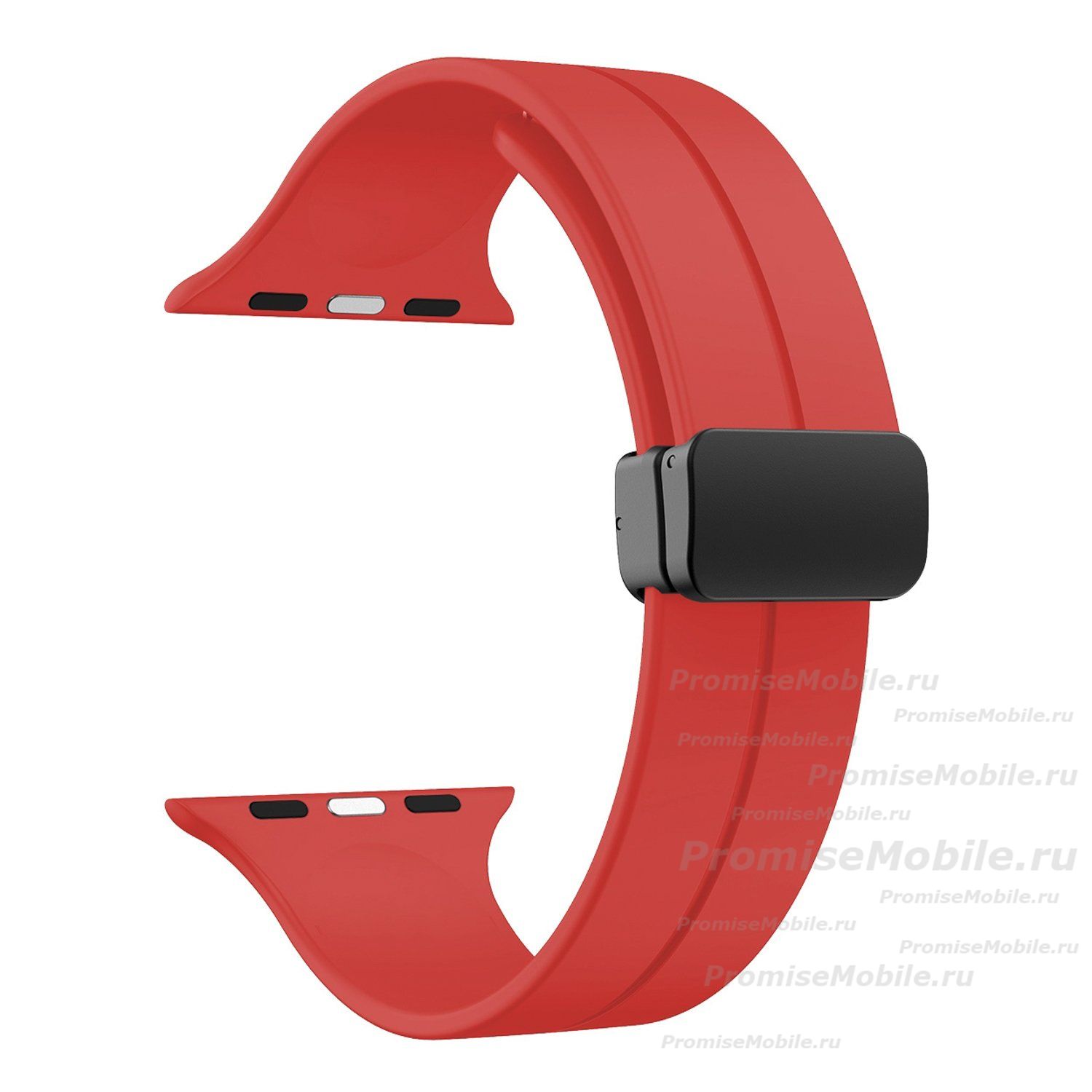 Ремешок для Apple Watch Series 8 (41 mm) силиконовый на магните <красный> ― 