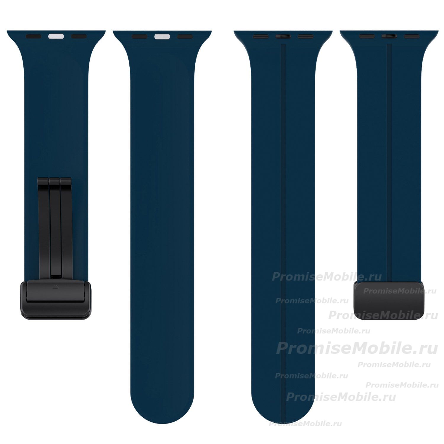 Ремешок для Apple Watch Series 8 (41 mm) силиконовый на магните <темно-синий> ― 
