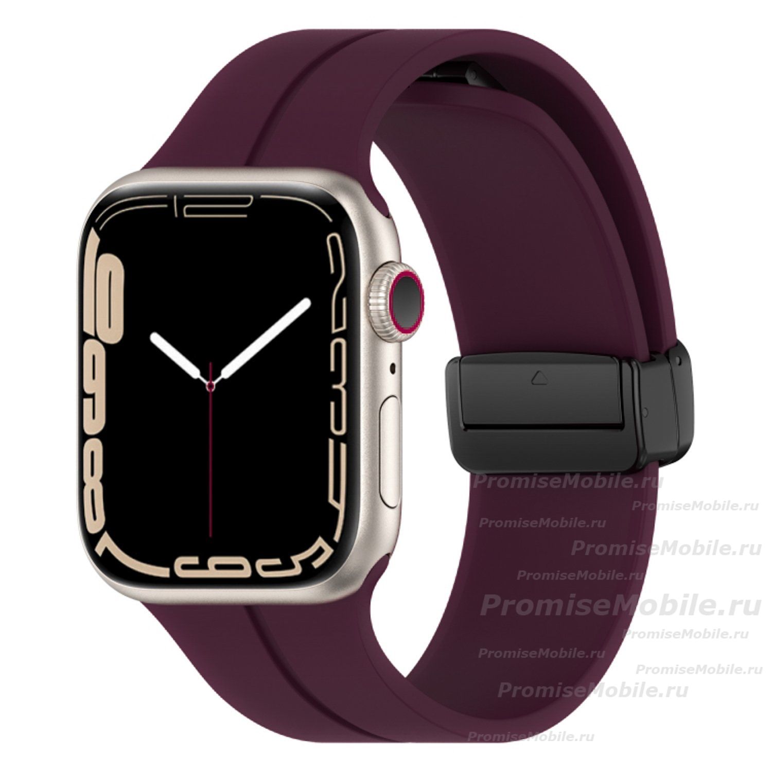 Ремешок для Apple Watch Series 8 (41 mm) силиконовый на магните <фиолетовый> ― 