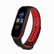 Ремешок для Xiaomi Mi Band 6 силиконовый Sport N <черно-красный>