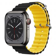 Ремешки для Apple Watch SE (44 mm) Ocean Band силиконовый <черно-желтый>