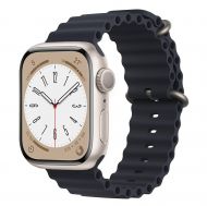 Ремешки для Apple Watch Series 7 (45 mm) Ocean Band силиконовый <черный>