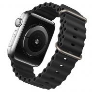Ремешки для Apple Watch Series 7 (45 mm) Ocean Band силиконовый <черный>