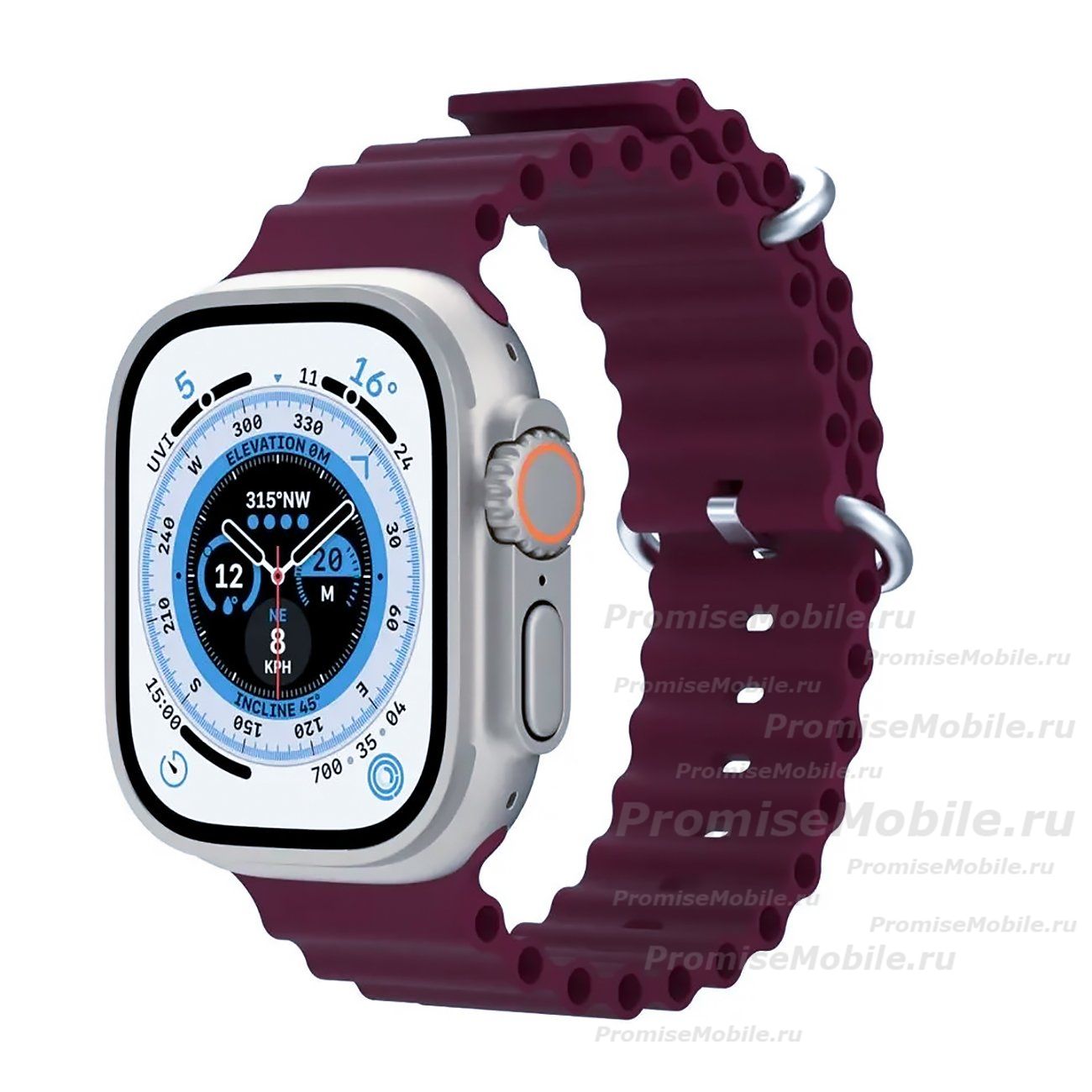 Ремешки для Apple Watch Series 6 (44 mm) Ocean Band силиконовый <бордовый> ― 