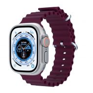 Ремешки для Apple Watch SE (44 mm) Ocean Band силиконовый <бордовый>