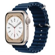 Ремешки для Apple Watch SE (44 mm) Ocean Band силиконовый <темно-синий>