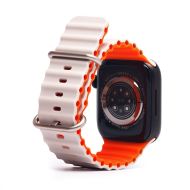 Ремешки для Apple Watch Series 5 (44 mm) Ocean Band силиконовый <бело-оранжевый>