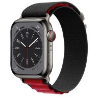 Ремешок для Apple Watch Series 8 (45 mm) Alpine Loop текстиль <черно-бордовый>