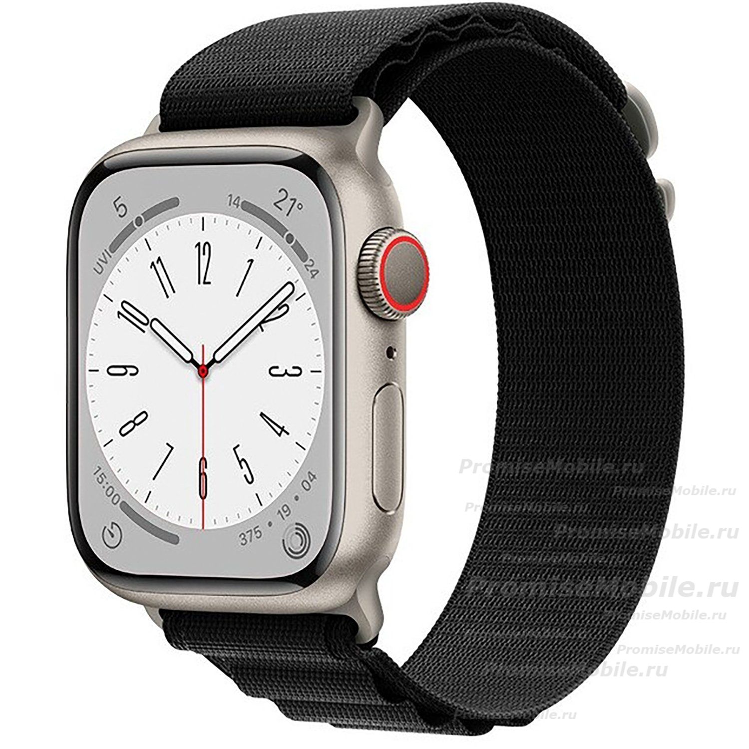 Ремешок для Apple Watch Series 2 (42 mm) Alpine Loop текстиль <черный> ― 