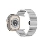Ремешок для Apple Watch Series 8 (45 mm) металлический блочный на застежке <серебристый>