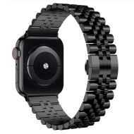 Ремешок для Apple Watch Series 7 (45 mm) металлический блочный на застежке №3 <черный>