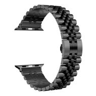 Ремешок для Apple Watch Series 7 (45 mm) металлический блочный на застежке №3 <черный>