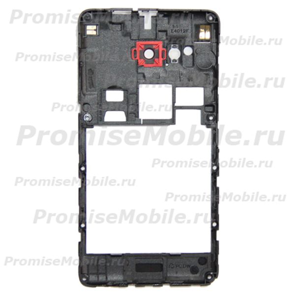 Средняя часть корпуса для Fly FS408 (Stratus 8) в сборе с антеннами и стеклом камеры <черно-красный> (оригинал)  ― 