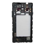 Средняя часть корпуса для Huawei Ascend G700 (Honor Duos) в сборе со стеклом камеры, антенной, боковыми кнопками и динамиком <черный>
