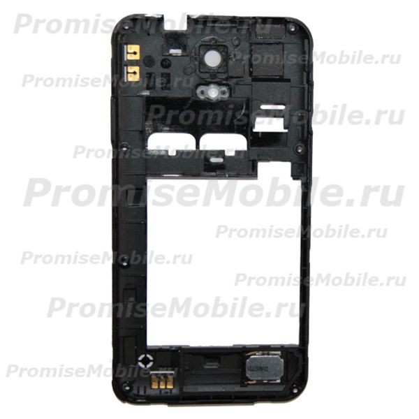 Средняя часть корпуса для Prestigio MultiPhone 3450 DUO в сборе со стеклом камеры, антеннами и динамиком <черный> (оригинал)  ― 