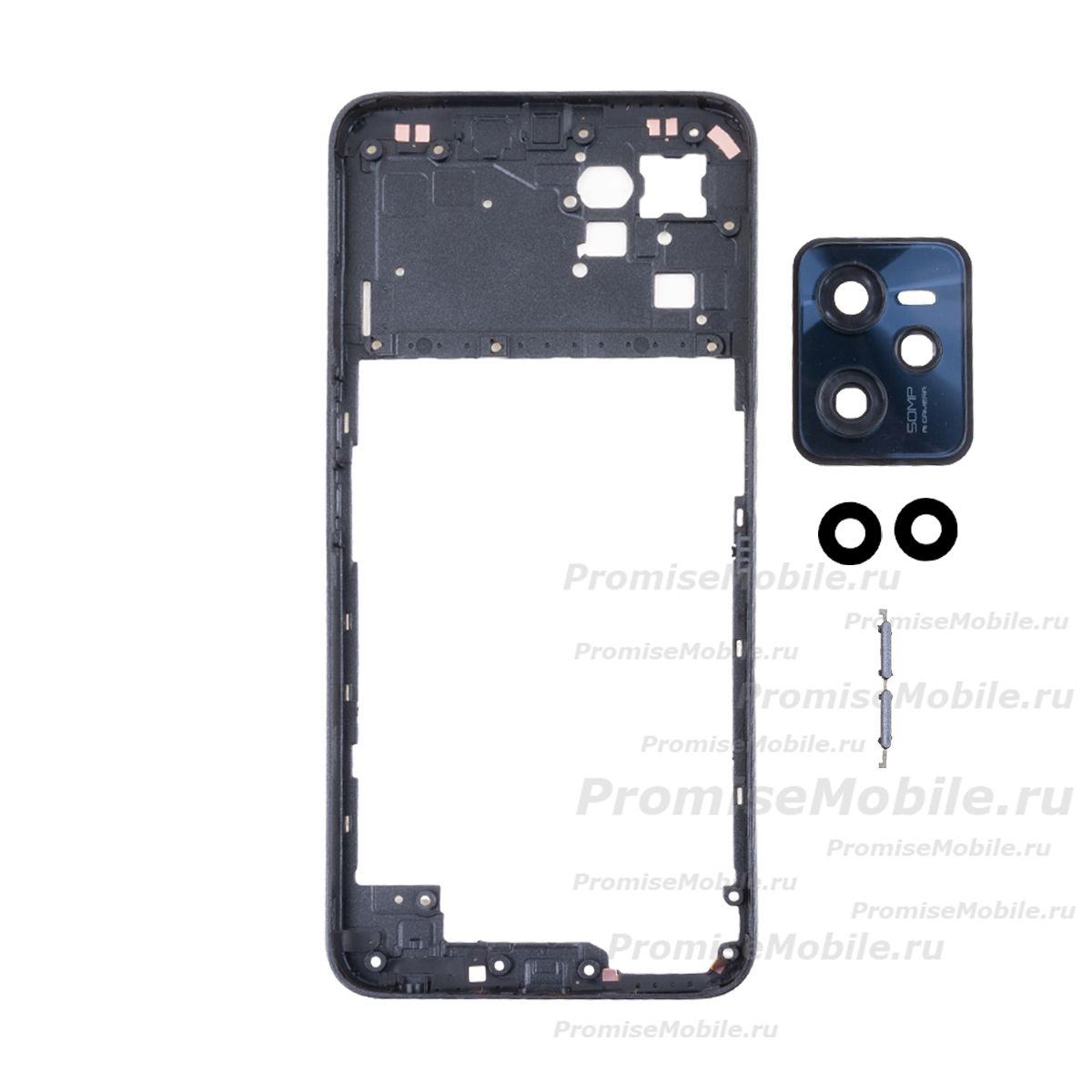 Средняя часть корпуса Realme RMX3511 <черный> ― 