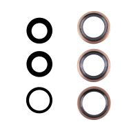 Стекло камеры для Apple iPhone 16 Pro (комплект 3 шт.) <бежевый>
