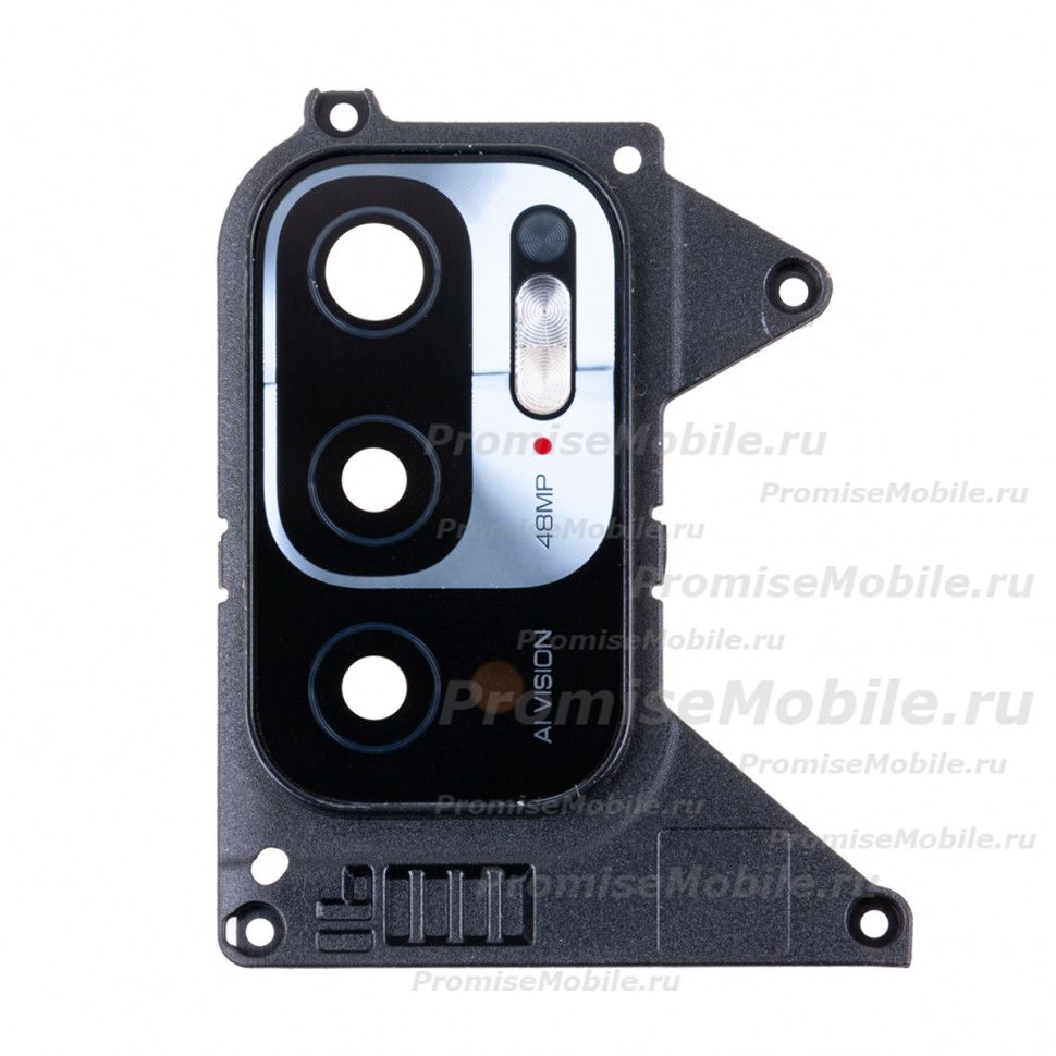 Стекло камеры для Xiaomi M2103K19Y в сборе с рамкой <черный> ― 