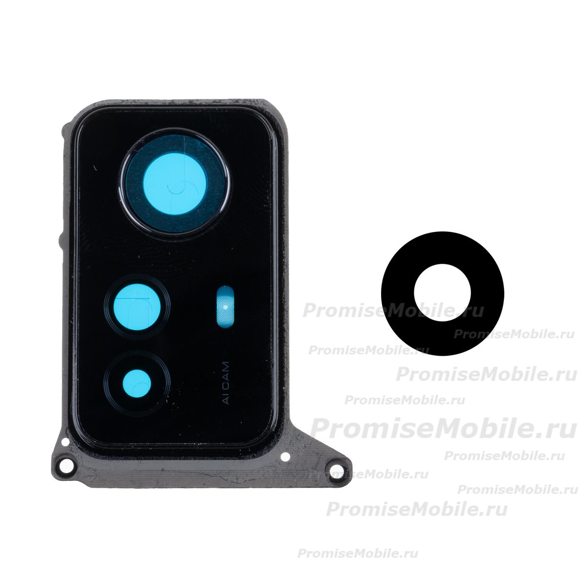 Стекло камеры для Xiaomi 23030RAC7Y в сборе с рамкой <черный> ― 